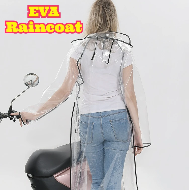 Waterproof Cycling Commute - Imperméable long transparent en EVA avec