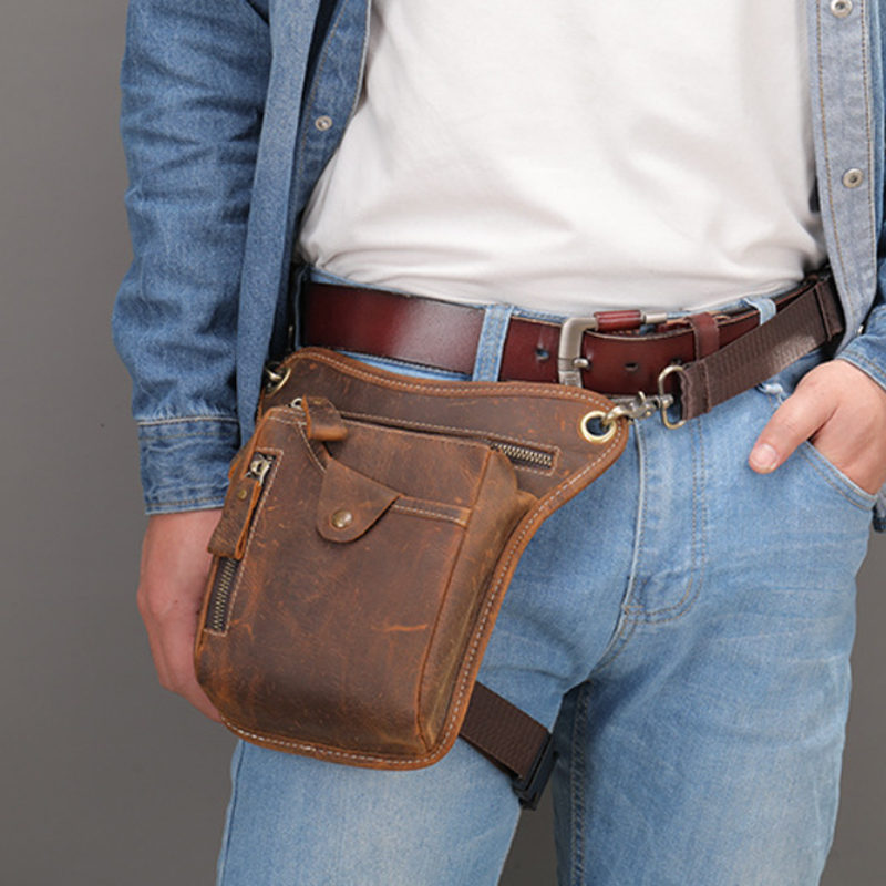 Cycling Commuter Bag - Sac de taille Vintage en cuir
