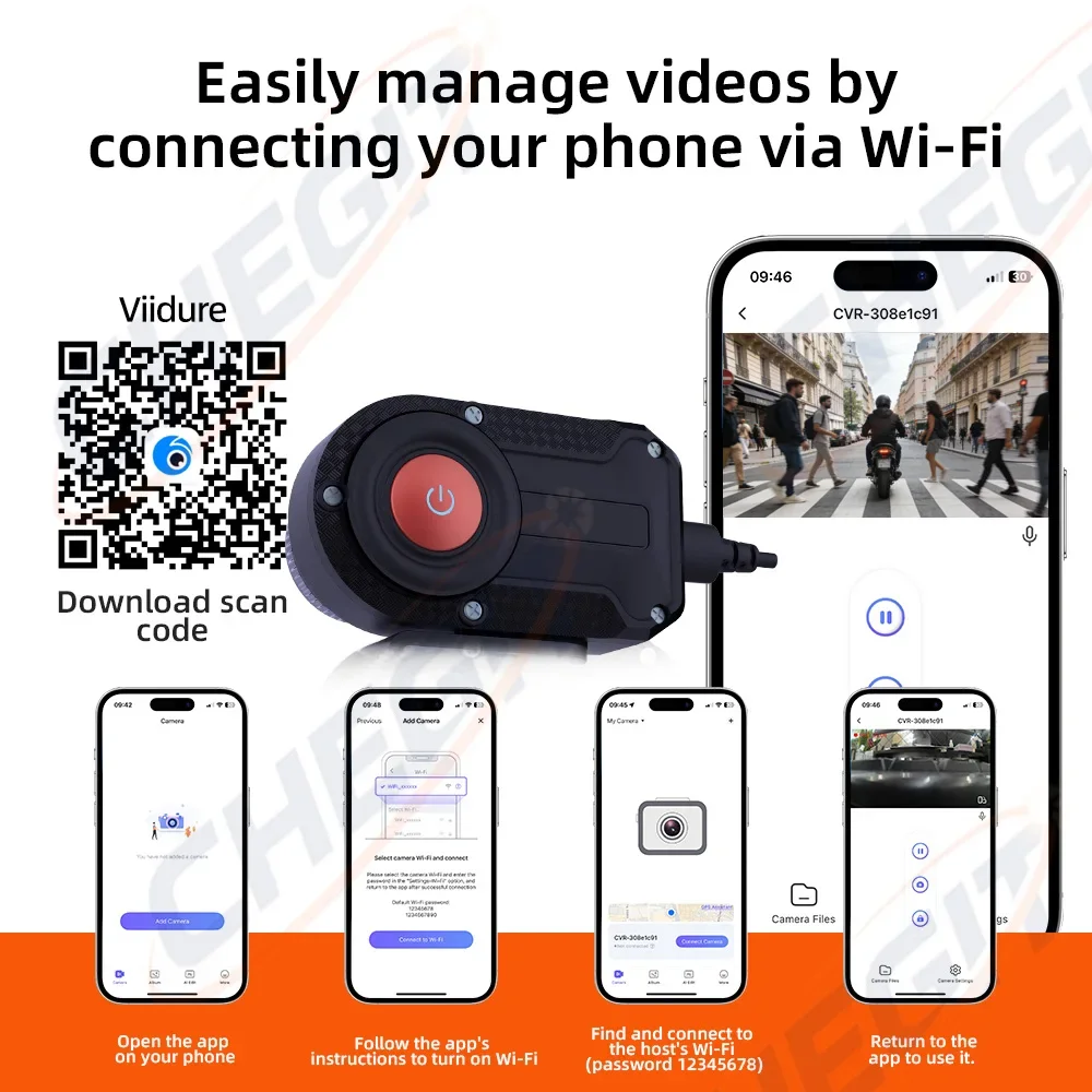 Caméra DVR Moto 2K HD WiFi Éta - Cycling Loop avis et prix